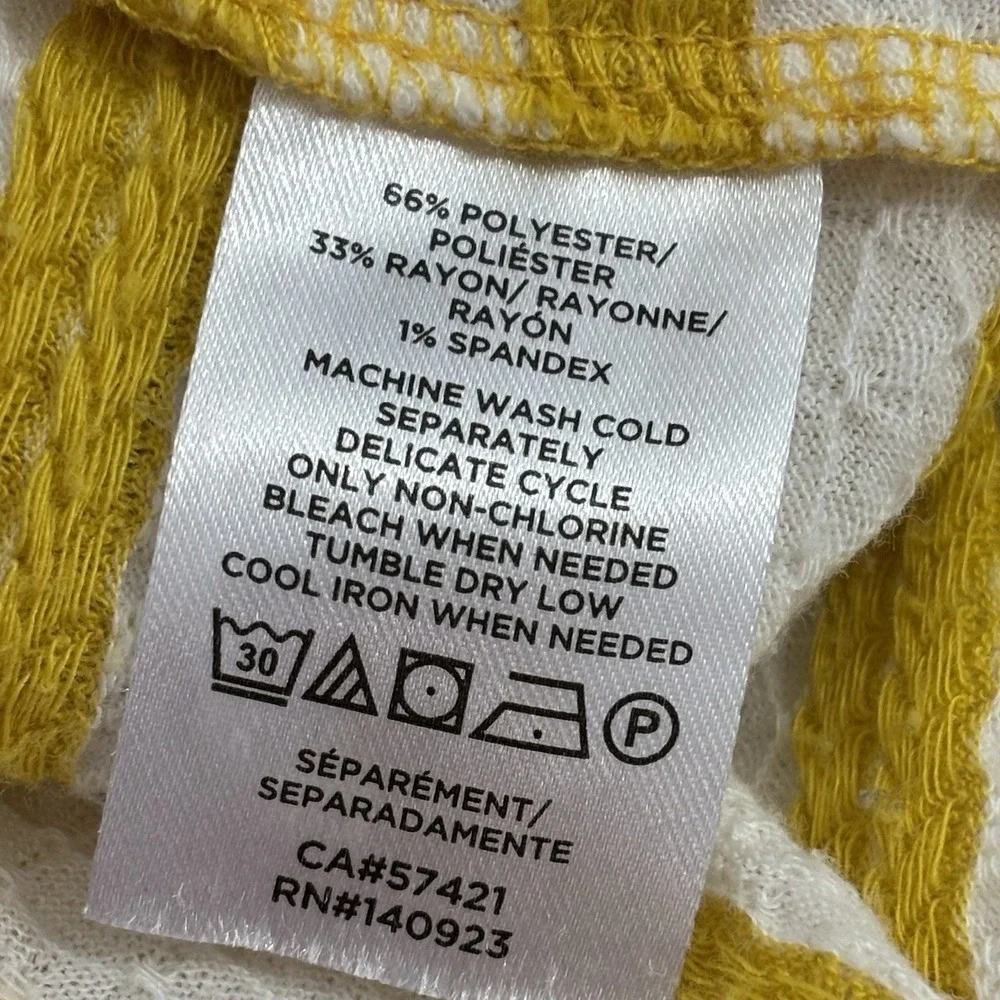 Loft Outlet Size XL Women's Yellow Cream Striped Ruffle Shoulder Tank Blouse